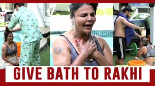 Bigg Boss 14 spoiler alert Day 95: Aly Goni and Rahul Vaidya give bath to Rakhi Sawant
