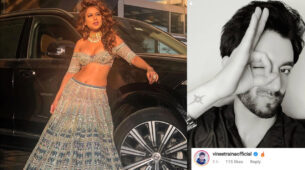 Bold & Beautiful: Nia Sharma looks smoking hot in shimmery silver lehenga and deep neck choli, Vineet Raina loves it