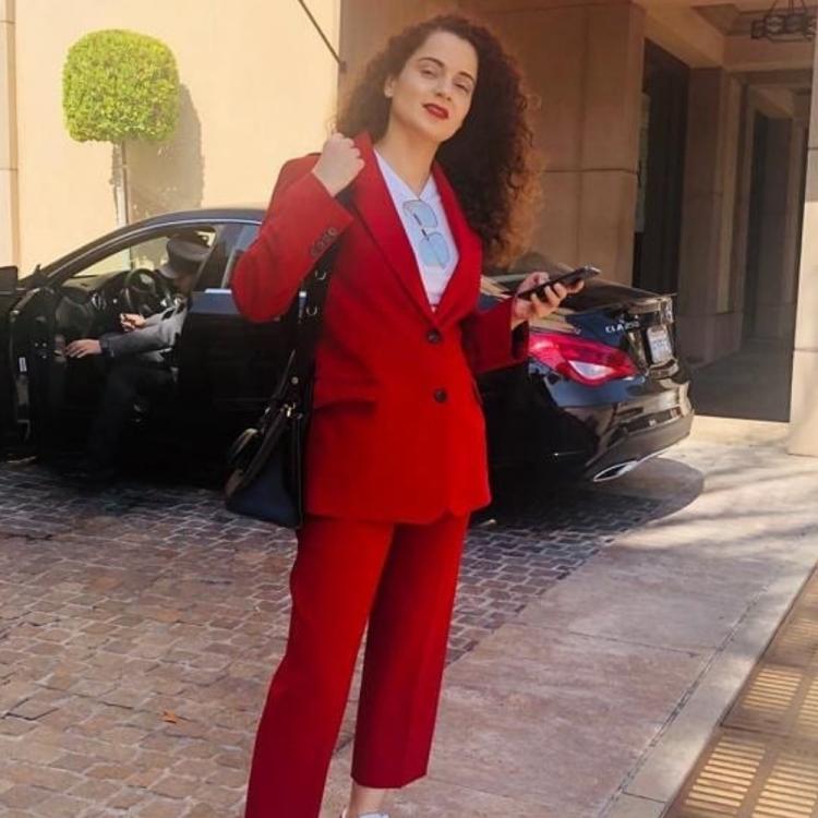 Deepika Padukone, Kangana Ranaut, Or Malaika Arora: Which Diva Has The Attractive Looks In A Red Pantsuit? - 1