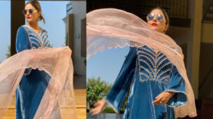 [Photos] Ethnic Chic: Hina Khan is a resplendent beauty in blue salwar suit, fans can’t stop crushing