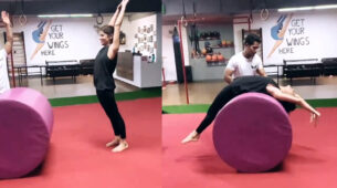 Fit babe: Sriti Jha sweats it out in the gym in a sleeveless tank top, fans feel the heat