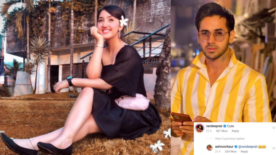 Flower in her hand: Ashnoor Kaur looks resplendent in black outfit, Randeep Rai calls her 'cute'