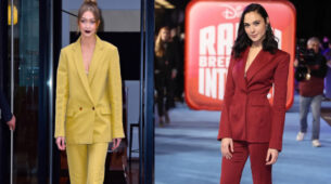 Gigi Hadid’s Yellow Pantsuit Or Gal Gadot’s Red Pantsuit: Which Diva’s Outfit Would You Want To Steal?
