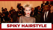Have A Look At Miley Cyrus 2013 Met Gala Sheer Outfit With Sharp Spiky Hairstyle