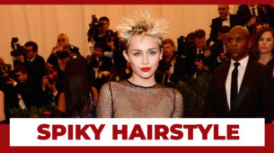 Have A Look At Miley Cyrus 2013 Met Gala Sheer Outfit With Sharp Spiky Hairstyle
