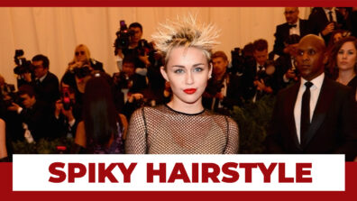 Have A Look At Miley Cyrus 2013 Met Gala Sheer Outfit With Sharp Spiky Hairstyle