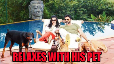 Have A Look At The Hot Suniel Shetty As He Relaxes With His Pet