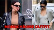 Kendall Jenner Looks Like A Boss In Monochrome Pantsuit & High Heels