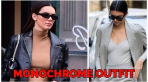 Kendall Jenner Looks Like A Boss In Monochrome Pantsuit & High Heels