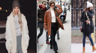 Kim Kardashian, Bella Hadid To Nina Dobrev: Celebs Who Were Bundled Up In Cozy Winter Coats