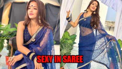 Monalisa Looks Just Hot In Her Blue Saree As She Shares Moments On Instagram