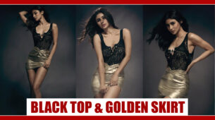 Mouni Roy Looks Too Hot to Handle in Her Black Top & Golden Skirt: Take A Look