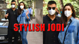 New Mom Anushka Sharma Sets Foot In Town In Her Denim Alongside Hubby Virat Kohli Who Goes All Black