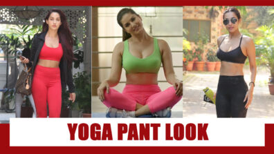 From Nora Fatehi To Malaika Arora: Hottest Poses In Yoga Pants For Fitness Inspiration