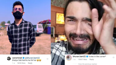 OMG Youtuber Bhuvan Bam cries in the corner, CarryMinati says ‘bhaiya sab karmo ka fal Hai’