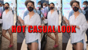 Oversized Shirt & Denim Short Is A Perfect Example Of A Hot Combination And Alia Bhatt Just Knows How To Ace It