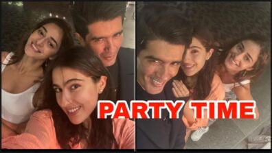 Party Selfie: Sara Ali Khan, Ananya Panday and Manish Malhotra pose together at Karan Johar’s private bash