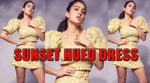 Sara Ali Khan Yet Again Rocks The Printed Sunset Hued Skirt Perfectly