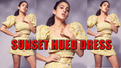 Sara Ali Khan Yet Again Rocks The Printed Sunset Hued Skirt Perfectly