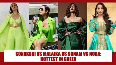 Sonakshi Sinha, Malaika Arora, Sonam Kapoor, Nora Fatehi:  Attractive Actresses Who Nailed In Hues Of Green