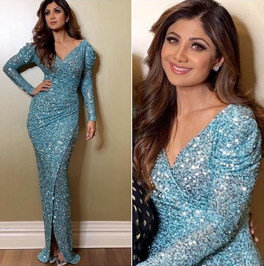 Sonakshi Sinha Or Shilpa Shetty: Who Donned The Sparkling Blue Glitter Gown? - 1