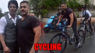 Super Rare Moment: When Shah Rukh Khan and Salman Khan went for cycling together in BANDRA Mumbai