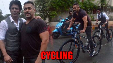 Super Rare Moment: When Shah Rukh Khan and Salman Khan went for cycling together in BANDRA Mumbai