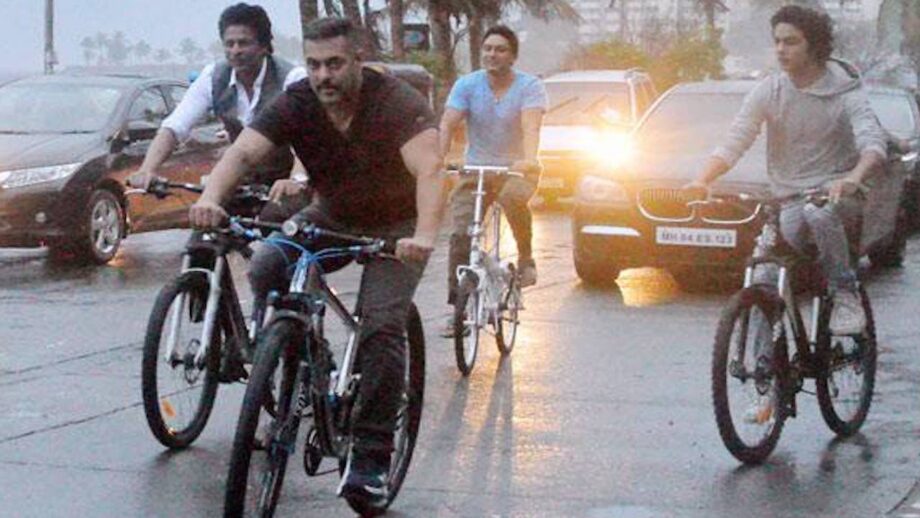 Super Rare Moment: When Shah Rukh Khan and Salman Khan went for cycling together in BANDRA Mumbai - 0