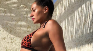 Take A Look At Tracee Ellis Ross As She Relaxes In Animal Print Bikini