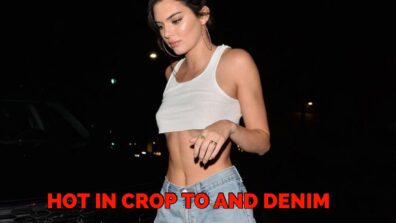 Throwback: Kendall Jenner Hot White Crop Top & Denim Jeans Look Absolutely Hot