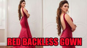 Urvashi Rautela In Red Backless Gown Looks A Bomb. Have A Look