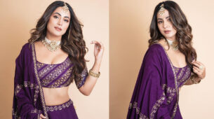 Desi Girl! Hina Khan Gives Major ‘Hum Aapke Hain Koun…!’ Vibes In This Purple Lehenga; See Pics