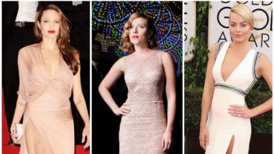 Angelina Jolie, Scarlett Johansson, Margot Robbie: Attractive looks in nude dress looks