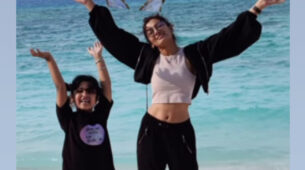 Baby Love: Sriti Jha caught on camera playing with an adorable young girl at the beach, netizens melt in awe