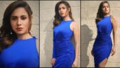 Diva In Blue: Nushrratt Bharuccha looks smoking hot in latest bodycon slit gown, fans feel the heat