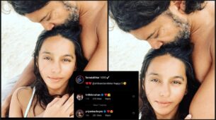 Happy 3: Farhan Akhtar gives a romantic kiss in public to Shibani Dandekar on completing 3 years, Hrithik Roshan and Priyanka Chopra react