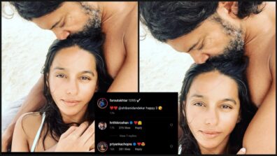 Happy 3: Farhan Akhtar gives a romantic kiss in public to Shibani Dandekar on completing 3 years, Hrithik Roshan and Priyanka Chopra react