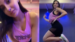 I love the shape of you: Nora Fatehi looks smoking hot while dancing in pink tank top and black shorts, fans can’t stop drooling