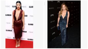 Jennifer Lopez vs Kourtney Kardashian: Who looks stunning in a plunging dress?