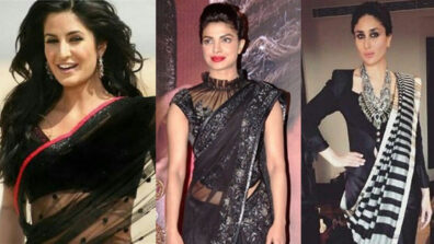 Katrina Kaif Vs Priyanka Chopra Vs Kareena Kapoor: Which B-Town babe looks the best in black designer embellished saree look?