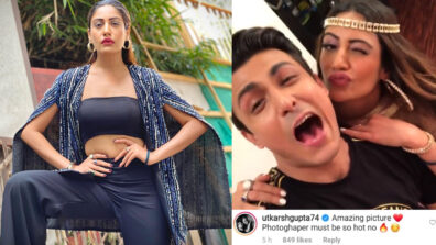 Naagin Bombshell: Surbhi Chandna shares super hot photoshoot moment in dark blue strapless outfit, Utkarsh Gupta is impressed