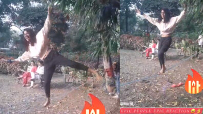 Nature love: Kumkum Bhagya diva Sriti Jha caught on camera doing yoga in the middle of a famous Mumbai garden, fans get excited