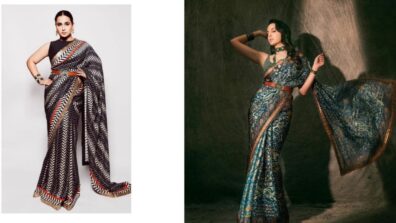 Nora Fatehi And Vidya Balan Looks Pretty In Printed Saree By JJ Valaya