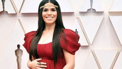 Pregnant America Ferrera Flaunts Her Baby Bump In Red Puff Sleeves Gown In Red Carpet Oscar 2020, See Photo