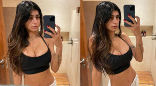 Private Washroom Selfie Leaked: Mia Khalifa looks smoking hot in latest sports bra look, fans can’t stop drooling