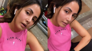 Private Workout Exhausted Video: Hina Khan sweats it out in the gym in a pink sports bra, fans go bananas