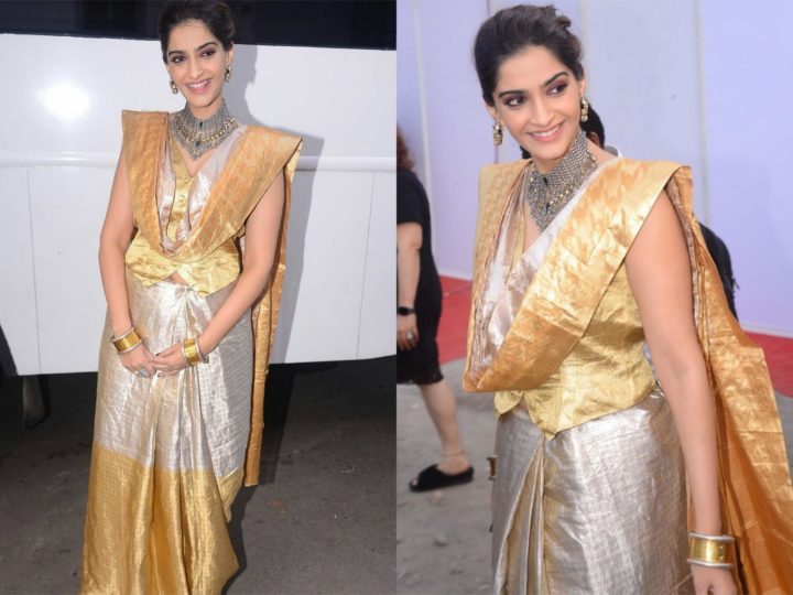 Samantha Akkineni To Madhuri Dixit: Celebs That Love Wearing A Golden Saree For Functions - 1