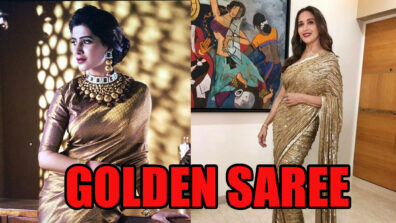 Samantha Akkineni To Madhuri Dixit: Celebs That Love Wearing A Golden Saree For Functions