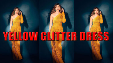 Shilpa Shetty Shines Bright Like A Sun, In Mustard Yellow Glitter Dress, See Photo