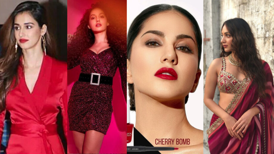 SPICY HOT: Disha Patani, Nora Fatehi & Kiara Advani's attractive scarlet red lipstick shade looks that you must try 318558